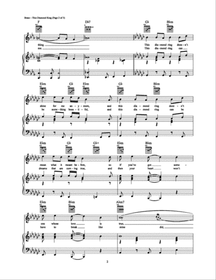 This Diamond Ring Piano, Vocal, Guitar scores gallery preview page 2