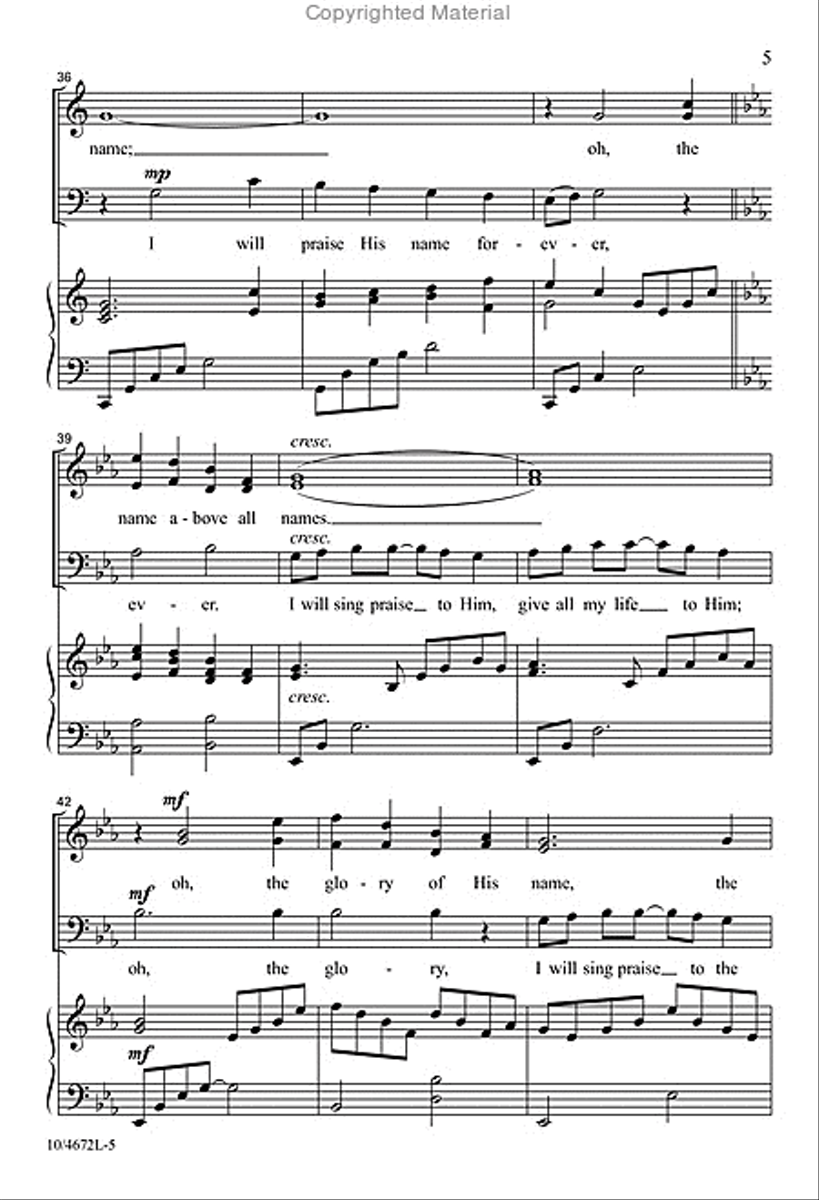I Will Sing Praise I Will Sing Praise 3-Part scores gallery preview page 5