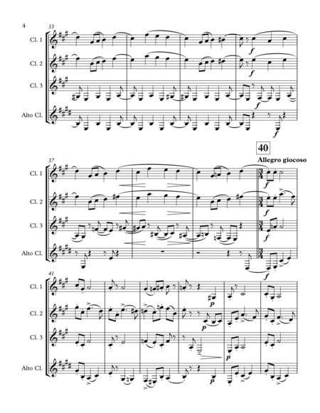 June:Barcarolle (Clarinet Quartet With Alto Clarinet) image number null