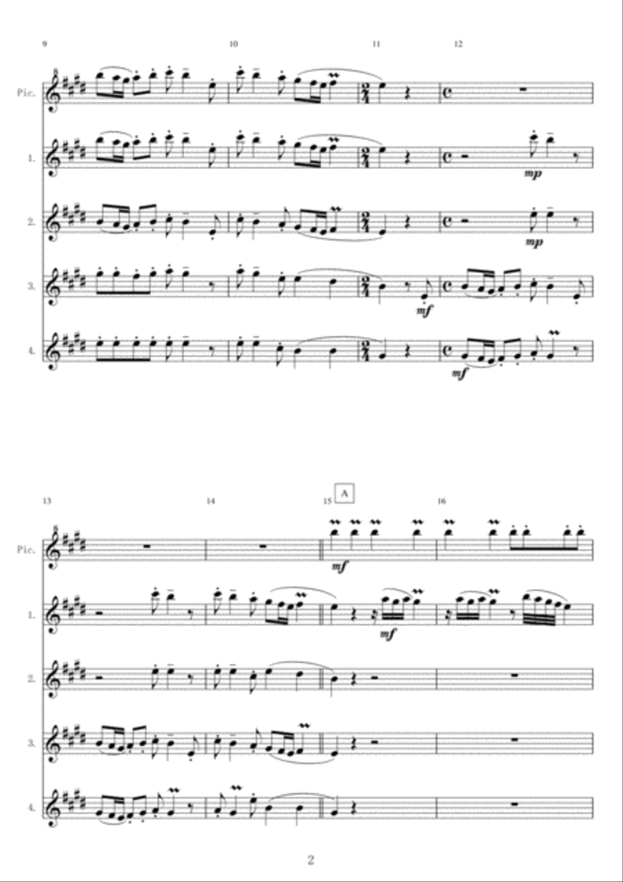 <Piccolo/Flute Quintet> La Primavera 1st Mov. from 