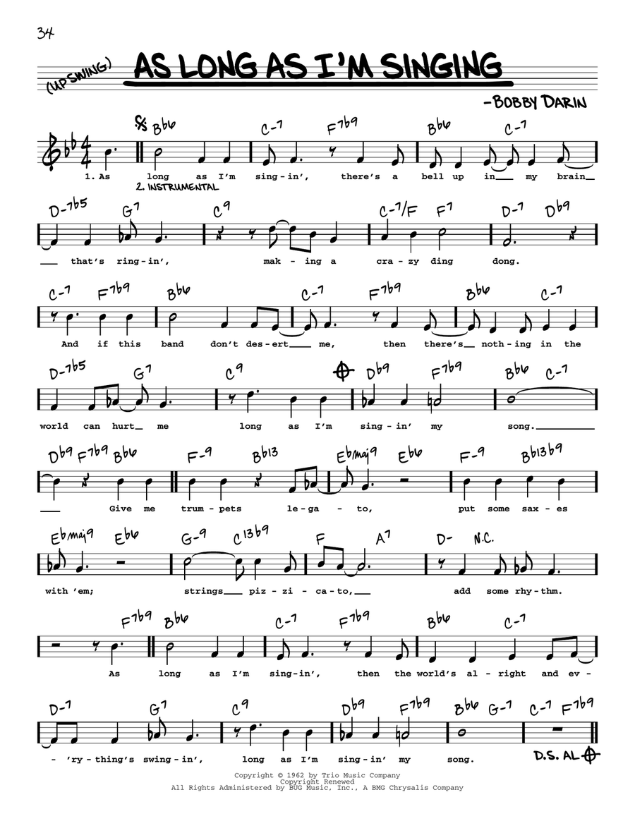 As Long As I'm Singing (High Voice) High Voice scores gallery preview page 1
