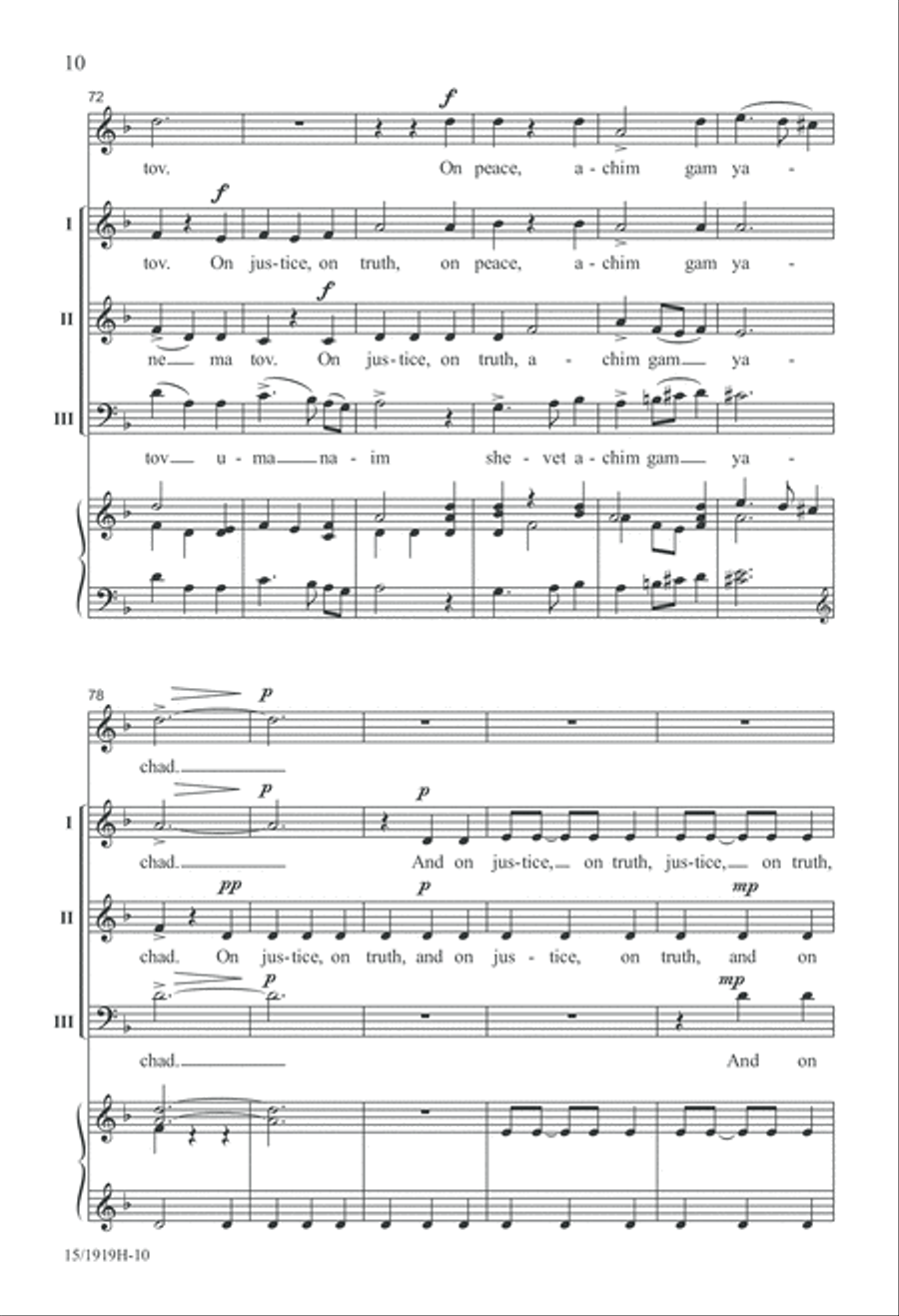 On Justice, Truth, and Peace 3-Part scores gallery preview page 10