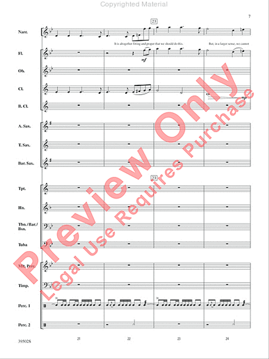 The Gettysburg Address Concert Band scores gallery preview page 8