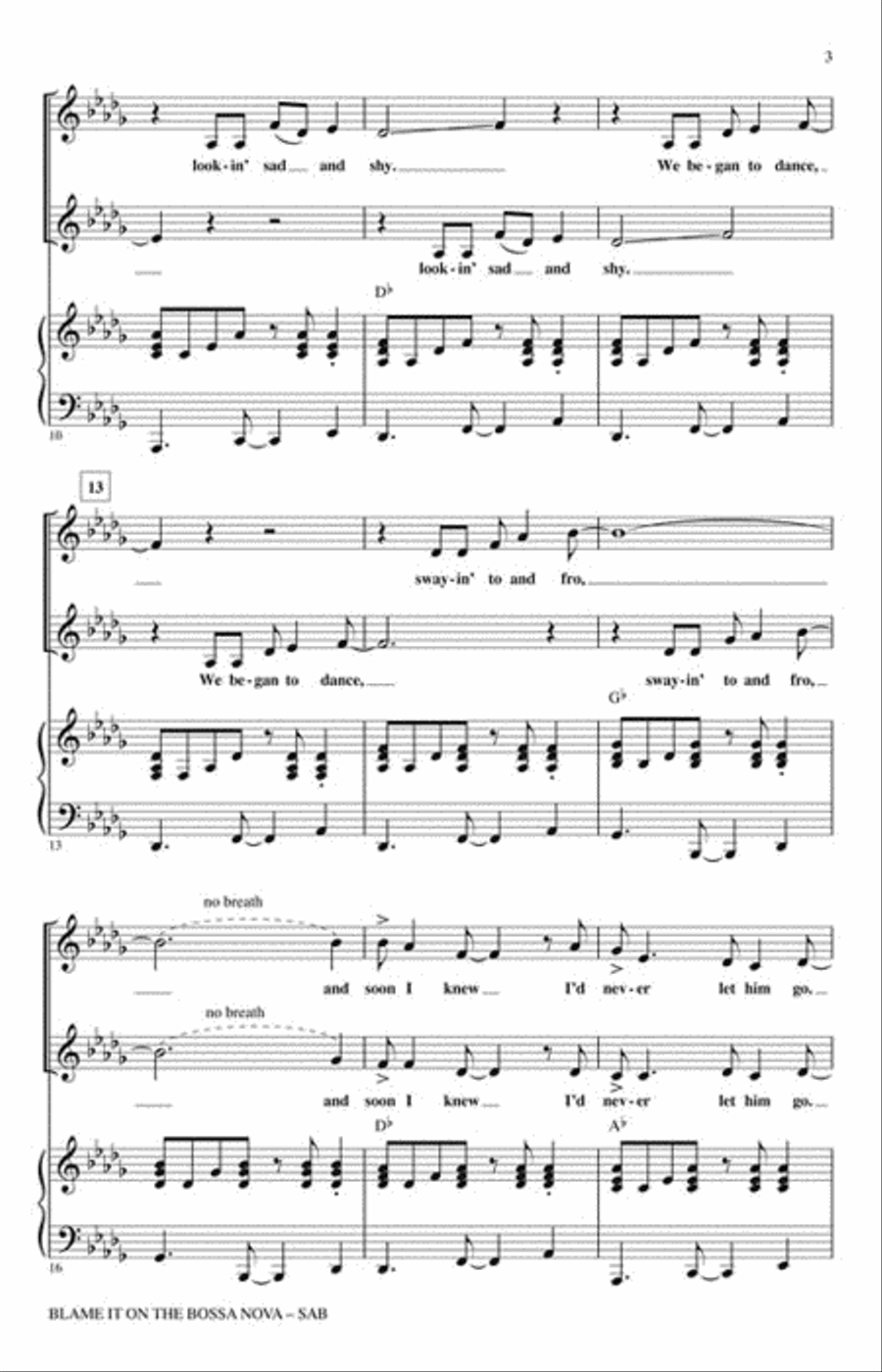 Blame It on the Bossa Nova SSA scores gallery preview page 3