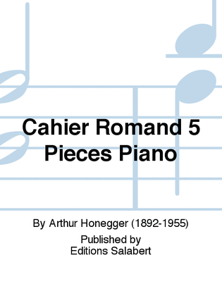 Book cover for Cahier romand: 5 pièces pour piano