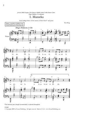 Book cover for Mazurka (from "Solfege Suite #2")