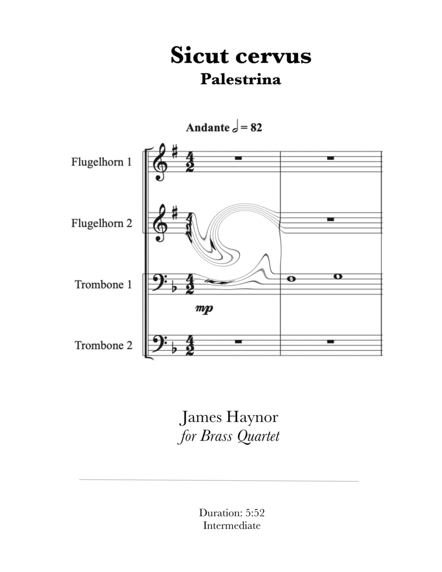 Sicut cervus for Brass Quartet Brass Quartet scores gallery preview page 1