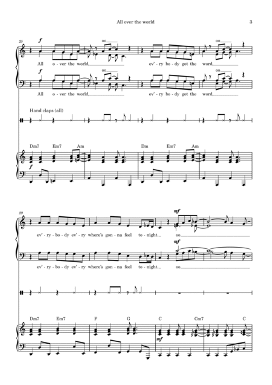 All Over The World All Over The World 4-Part scores gallery preview page 3