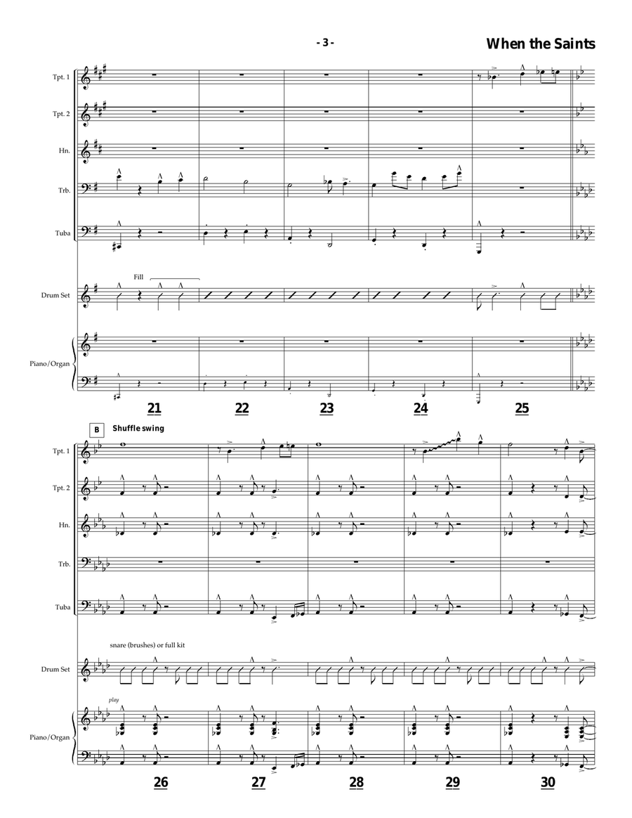 When the Saints Go Marching In for Brass Quintet with trombone solo image number null