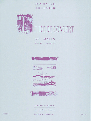 Book cover for Etude de Concert - Au Matin