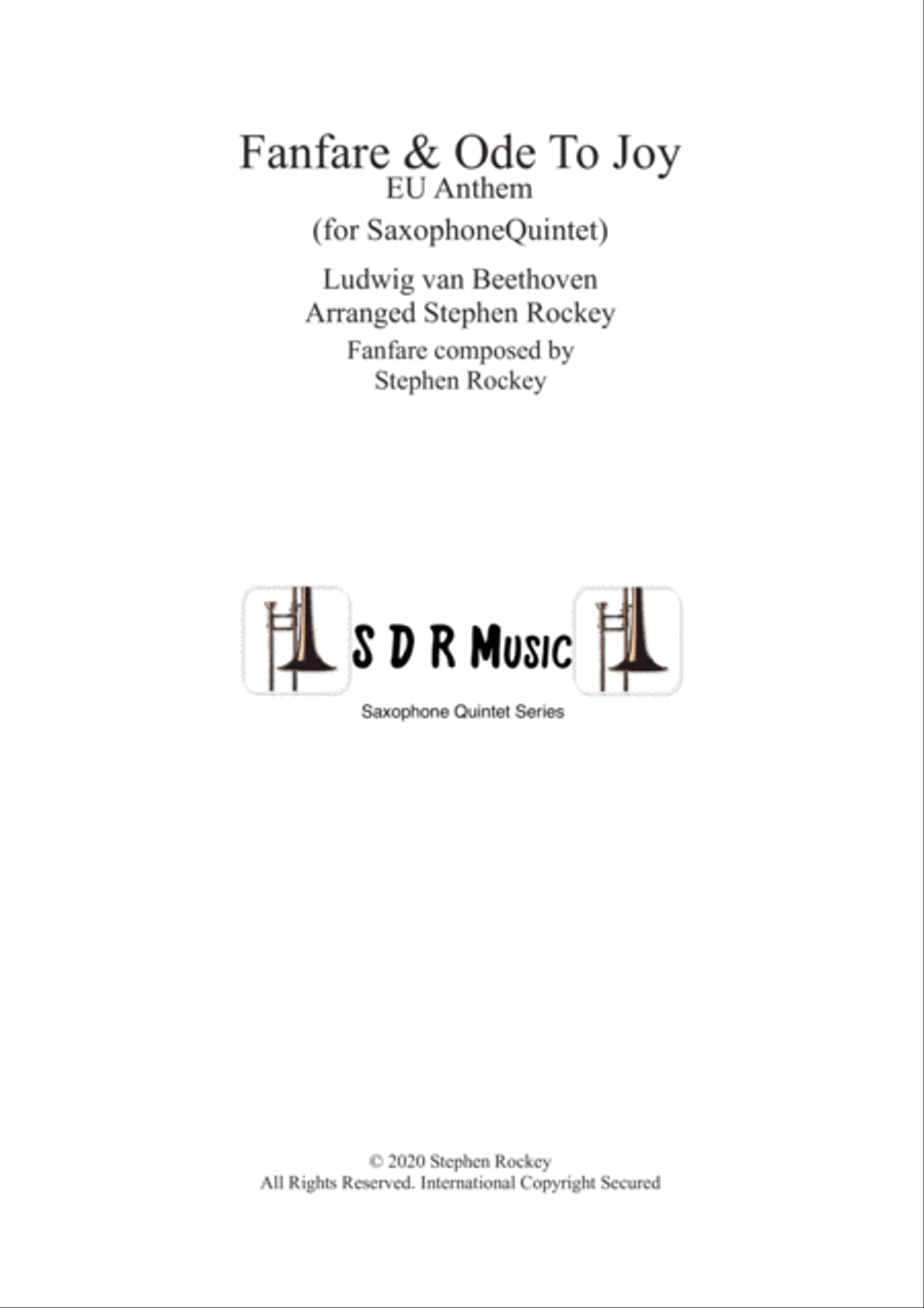 Fanfare and Ode To Joy for Saxophone Quintet Saxophone Quintet scores gallery preview page 1