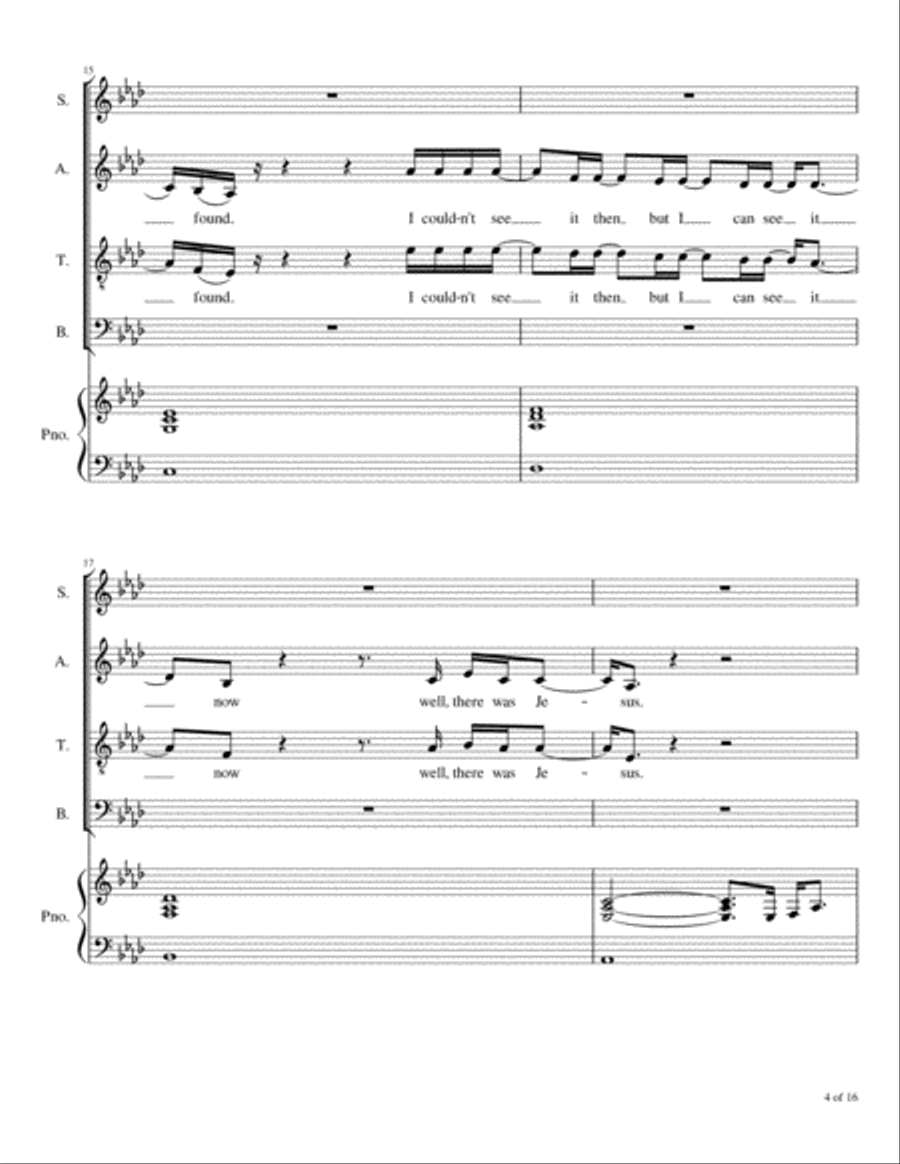 There Was Jesus There Was Jesus 4-Part scores gallery preview page 5