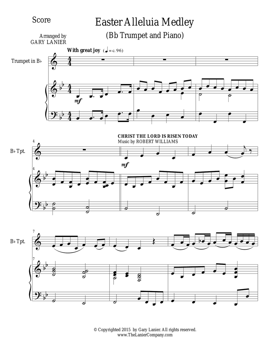 Easter Resurrection Suite (Bb Trumpet and Piano with Parts) B-Flat Trumpet scores gallery preview page 2
