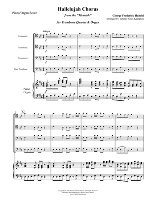 Book cover for Hallelujah Chorus for Trombone Quartet & Organ or Piano