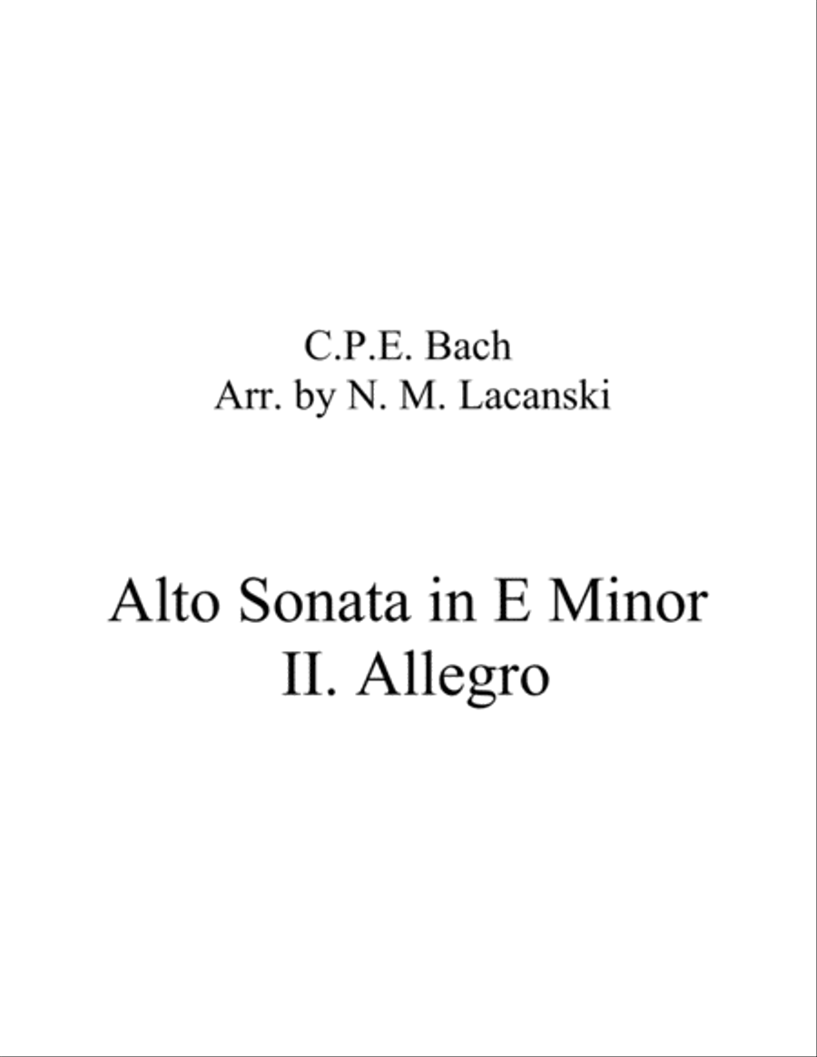 Alto Sonata in E Minor II. Allegro Alto Saxophone scores gallery preview page 1