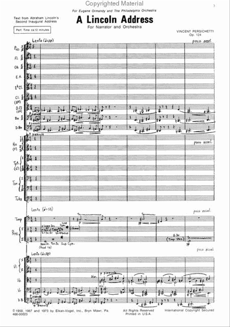 A Lincoln Address A Lincoln Address Orchestra scores gallery preview page 2