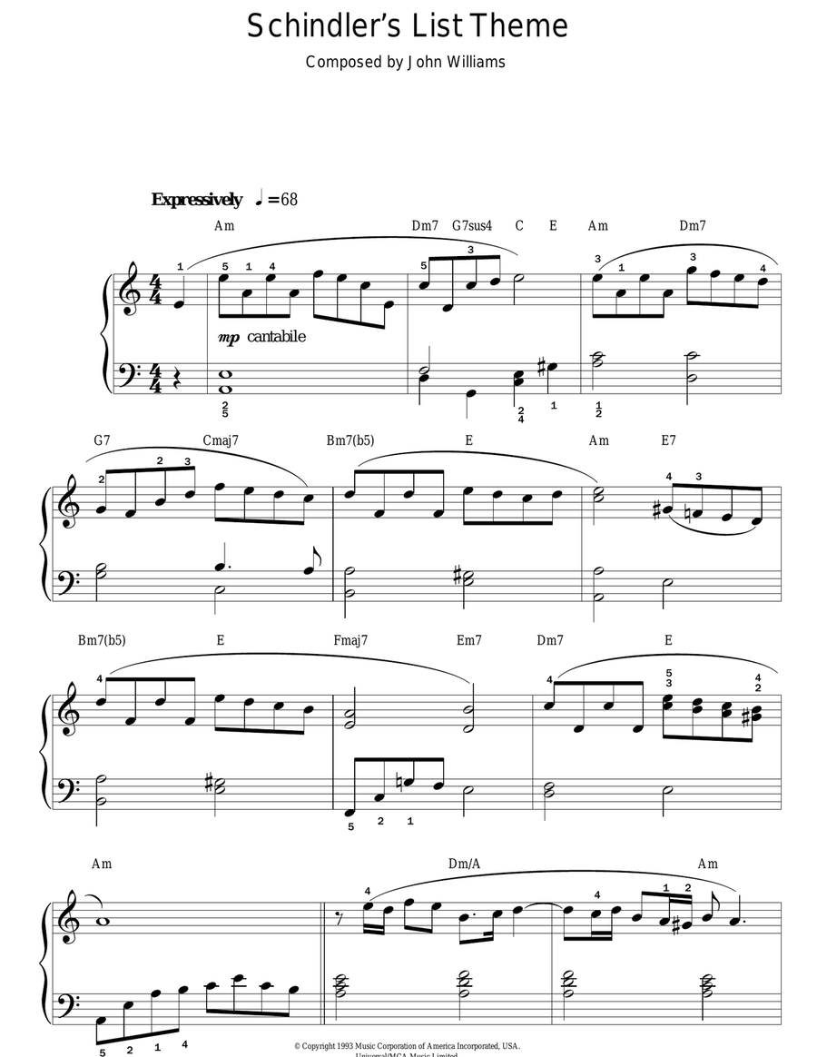 Schindler's List Voice scores gallery preview page 1