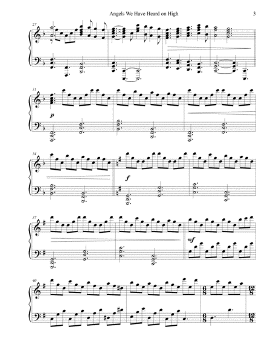Angels We Have Heard on High Piano Solo scores gallery preview page 3