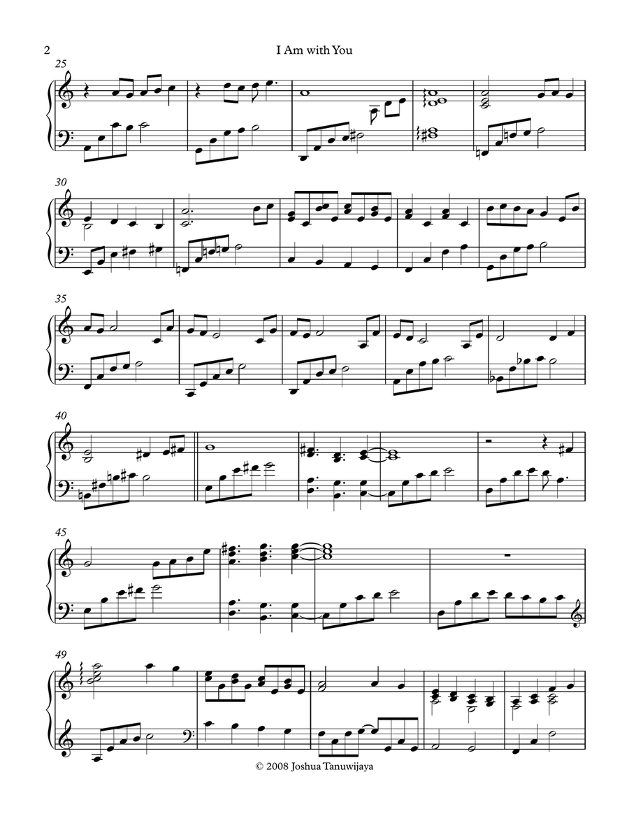 I Am with You Piano Solo scores gallery preview page 2