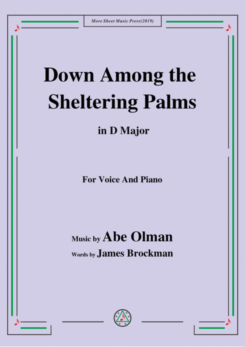 Abe Olman-Down Among the Sheltering Palms,in D Major,for Voice&Piano image number null