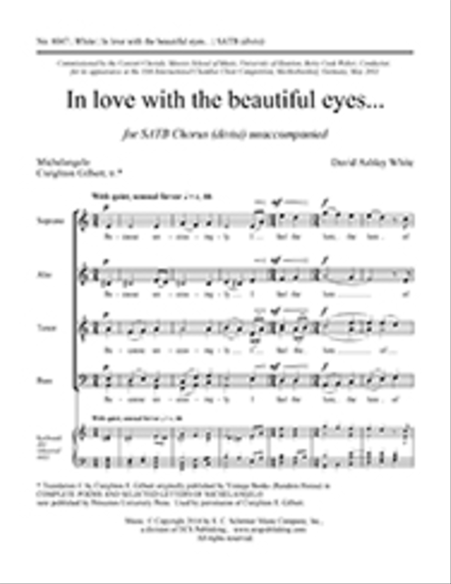 In love with the beautiful eyes Divisi scores gallery preview page 1