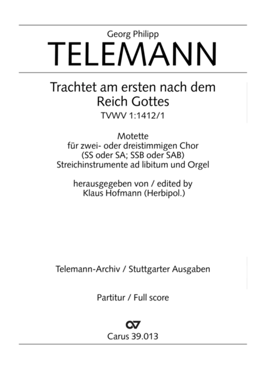 Seek in the first place after God's kingdom (Trachtet am ersten nach dem Reich Gottes) SA scores gallery preview page 2