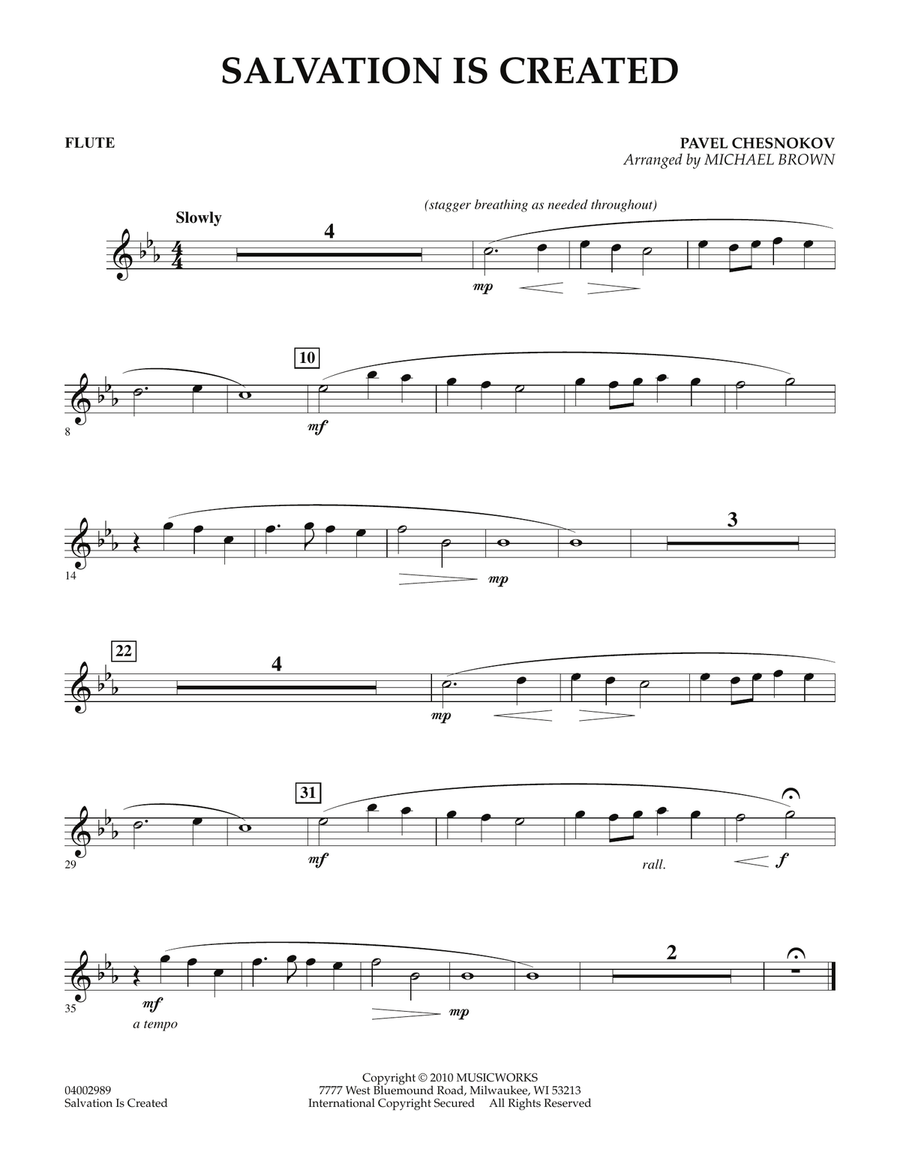 Salvation Is Created - Flute Concert Band scores gallery preview page 1