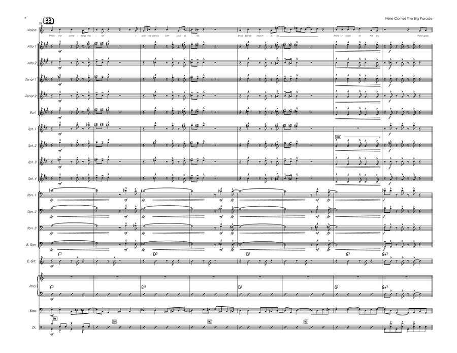 Here Comes The Big Parade Jazz Ensemble scores gallery preview page 4
