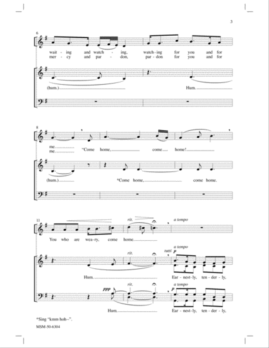 Softly and Tenderly Jesus Is Calling 4-Part scores gallery preview page 3