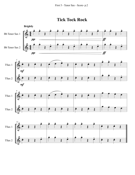 First 5 - Tenor Saxophone - Solo, Duet or 2-part Ensemble image number null