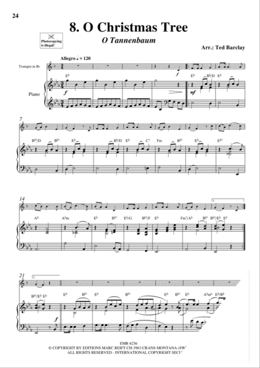 10 Easy Christmas Solos Trumpet Solo scores gallery preview page 10