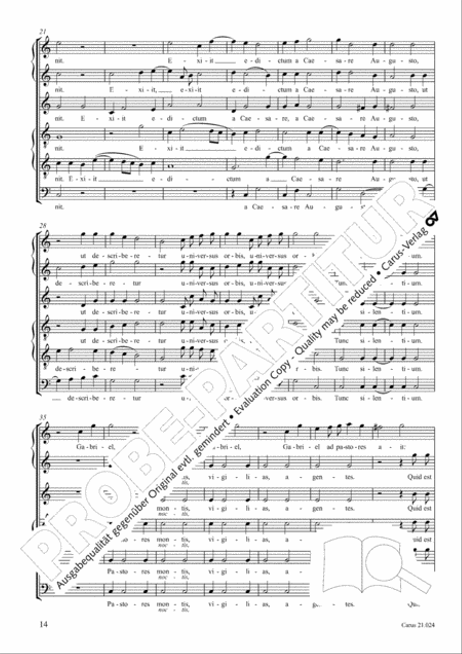Four Christmas motets (Vier Motetten fur die Weihnachtszeit) Score scores gallery preview page 15