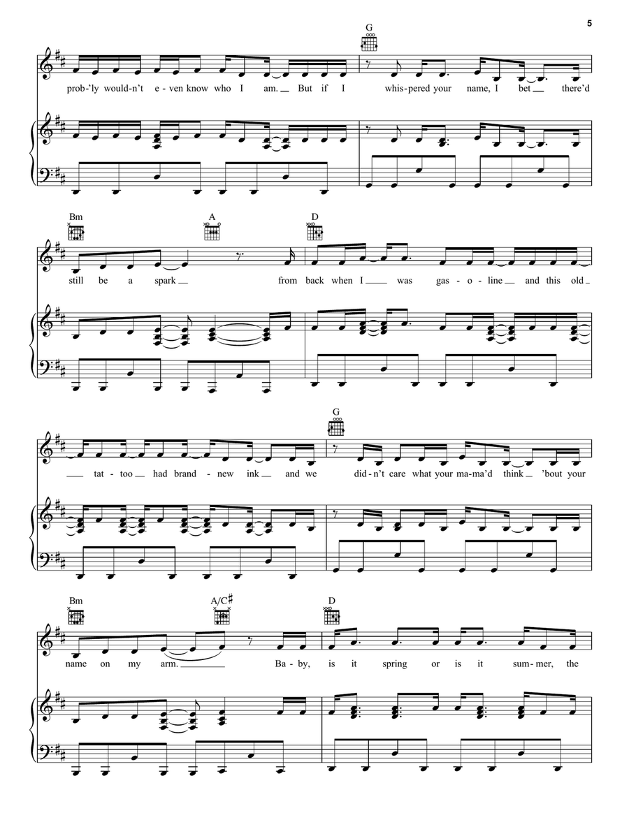 Springsteen Piano, Vocal, Guitar scores gallery preview page 5