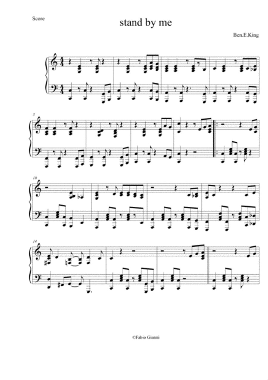 Stand By Me Stand By Me Piano Solo scores gallery preview page 1
