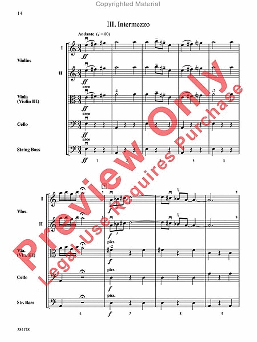 Themes from St. Paul's Suite String Orchestra scores gallery preview page 15