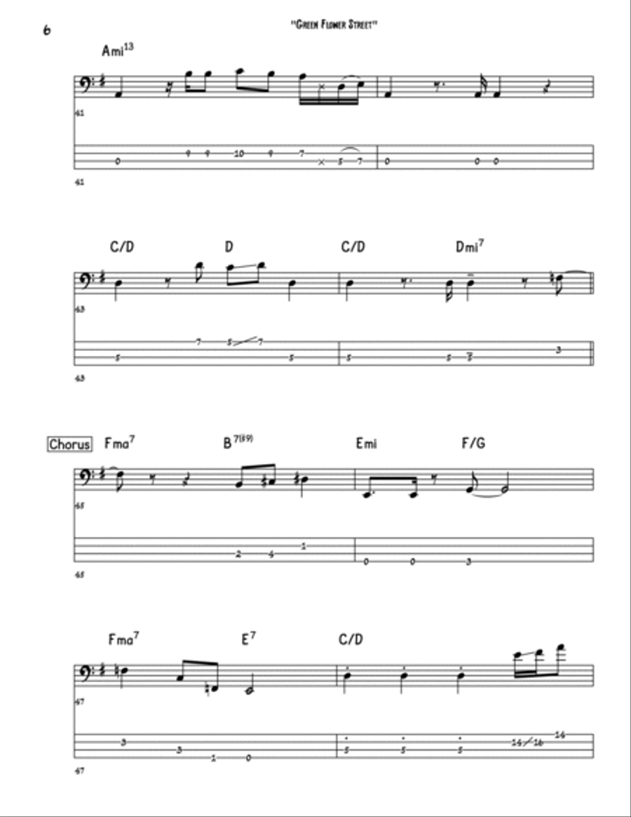 Green Flower Street Bass Guitar scores gallery preview page 6