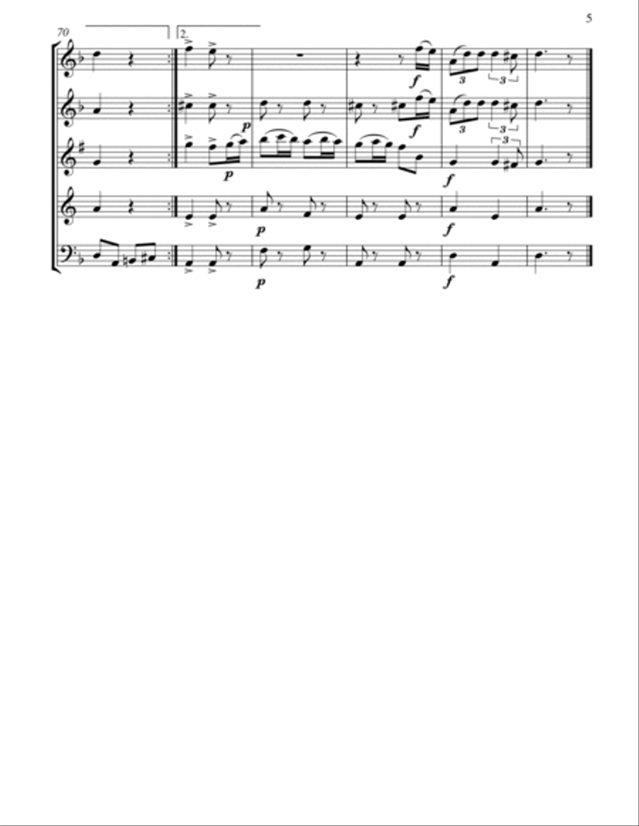 When Johnny Comes Marching Home: Wind Quintet Woodwind Quintet scores gallery preview page 6