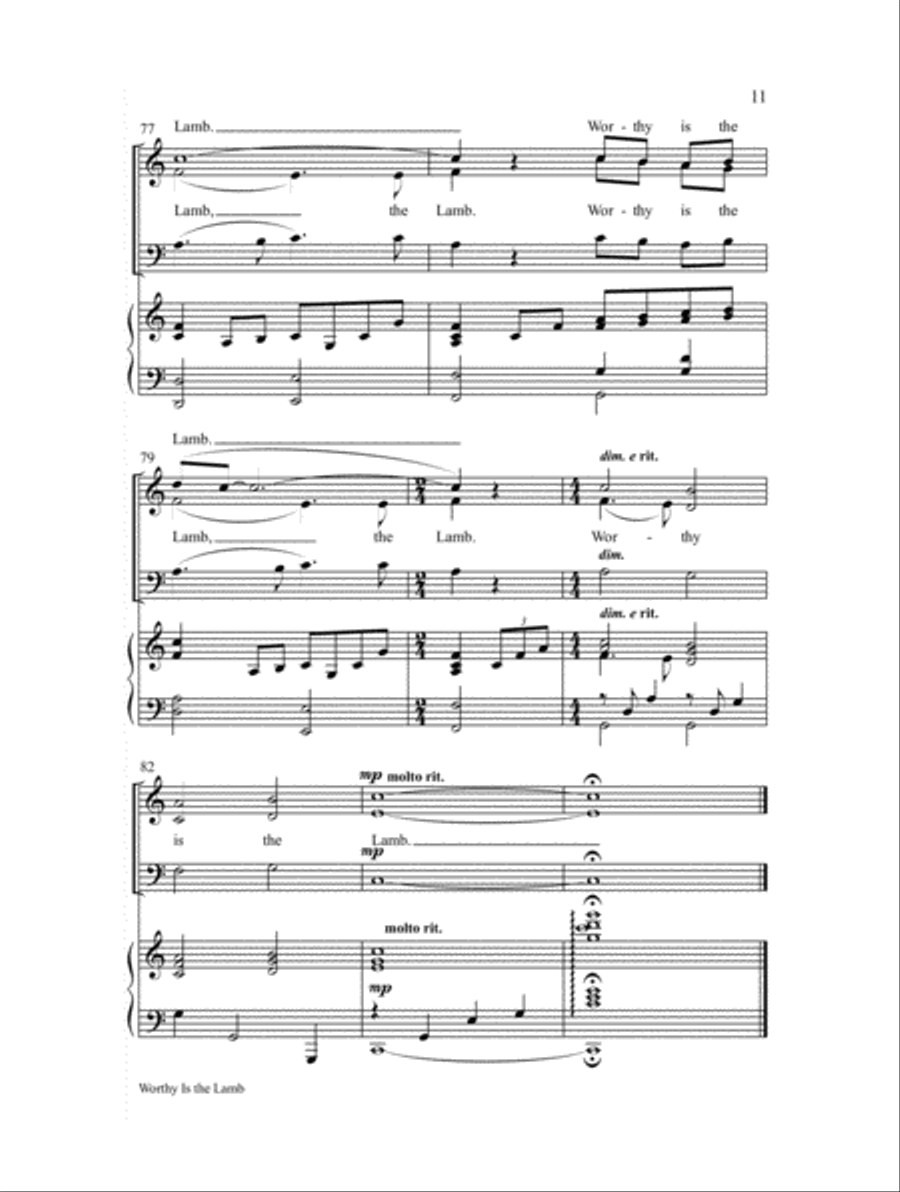 Worthy Is the Lamb 3-Part scores gallery preview page 11