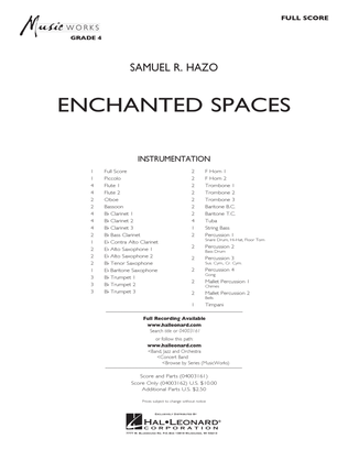 Book cover for Enchanted Spaces - Full Score