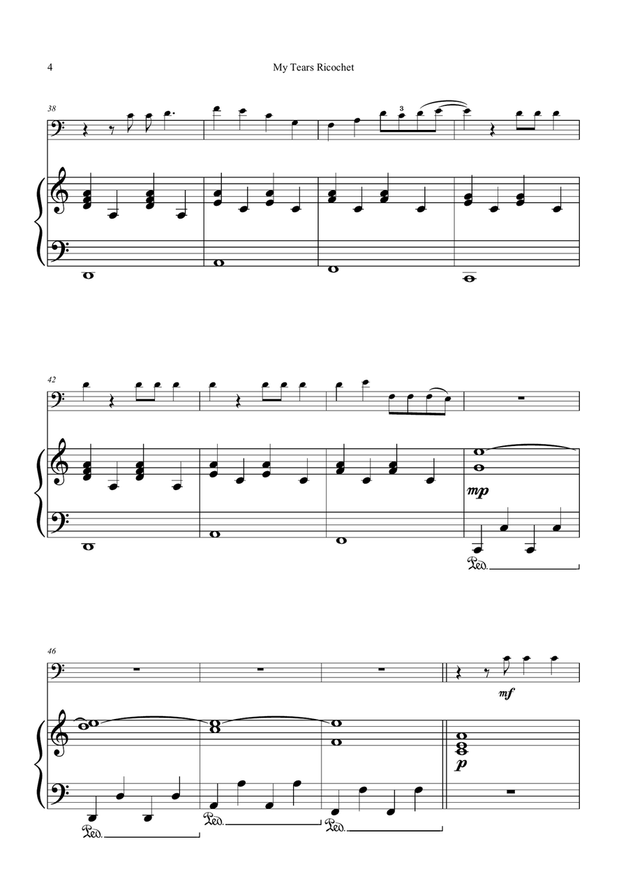 My Tears Ricochet Chamber Music scores gallery preview page 4