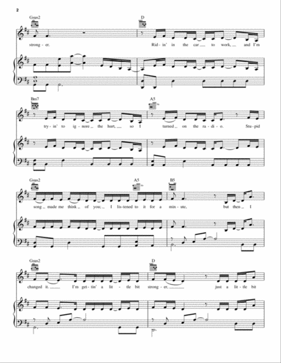A Little Bit Stronger by Sara Evans Piano Vocal Guitar Digital
