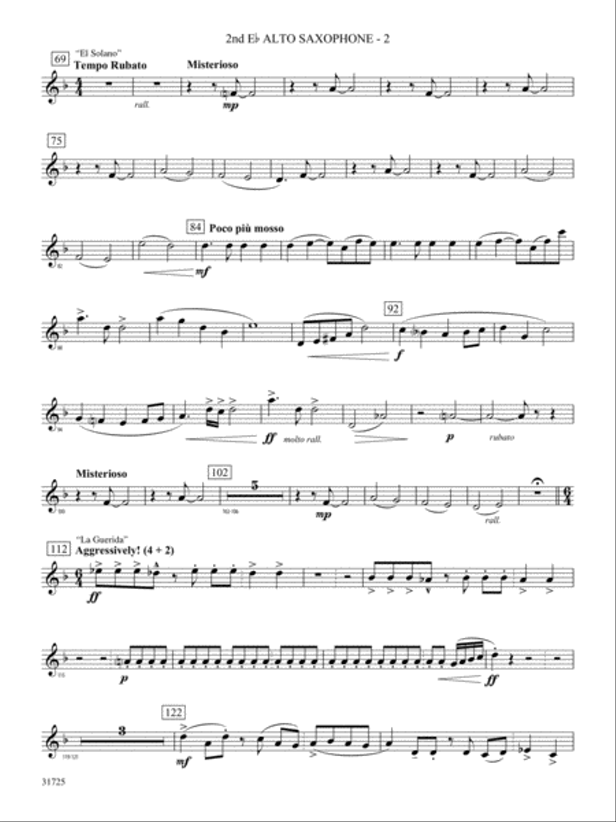 Iberian Escapades: 2nd E-flat Alto Saxophone Concert Band scores gallery preview page 2