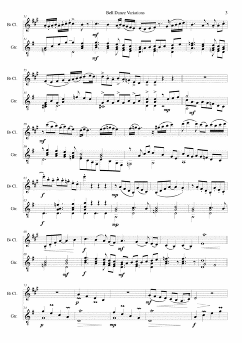 Bell Dance Variations for clarinet and guitar image number null