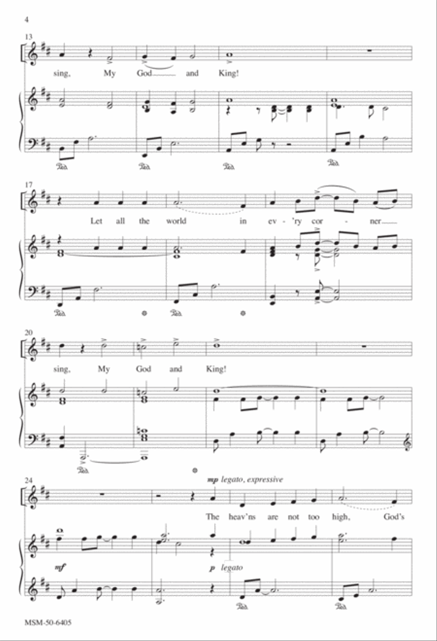 Let All the World in Every Corner Sing Unison Choir scores gallery preview page 3