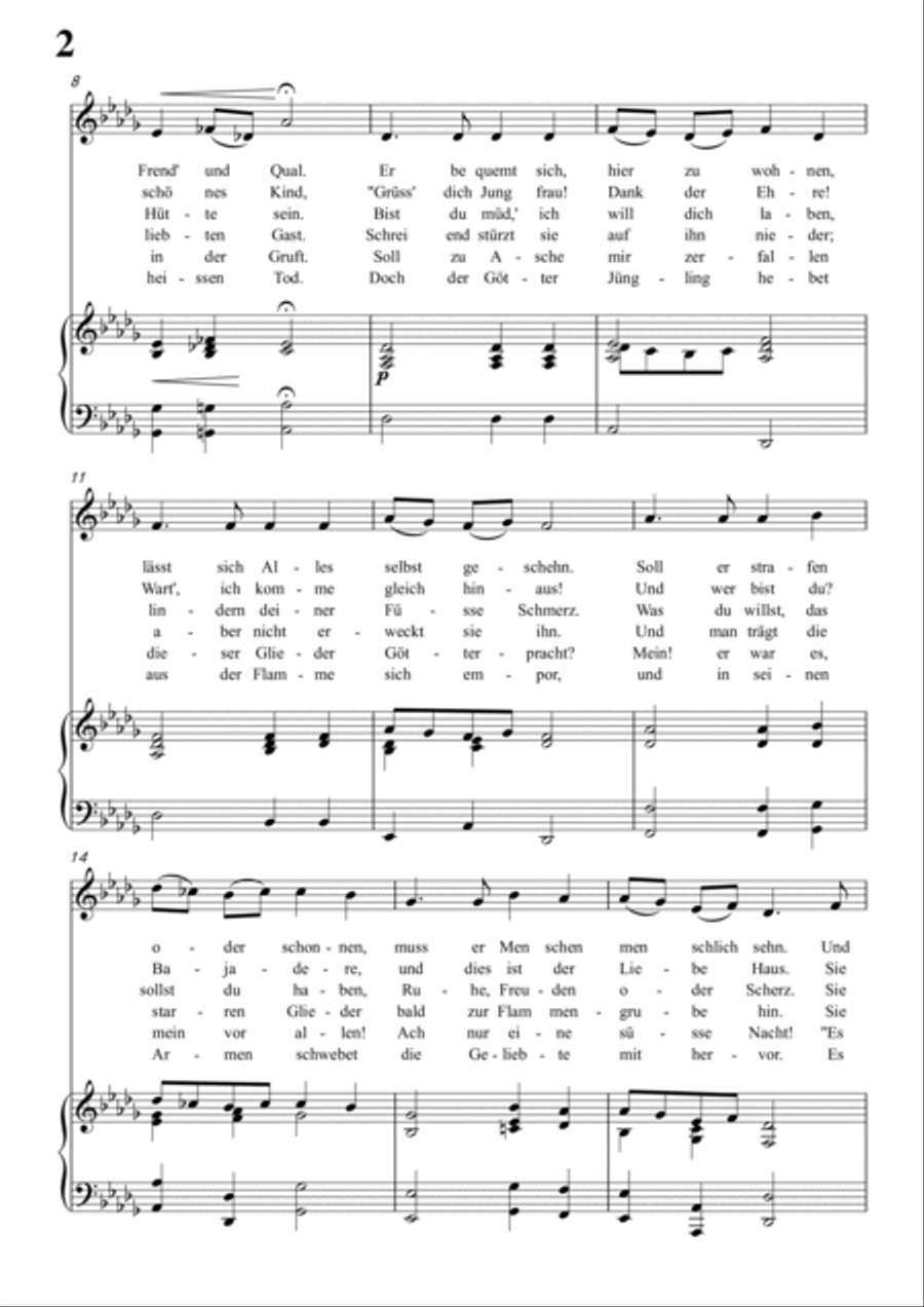 Schubert-Der Gott und die Bajadere in bD for Vocal and Piano Voice scores gallery preview page 3