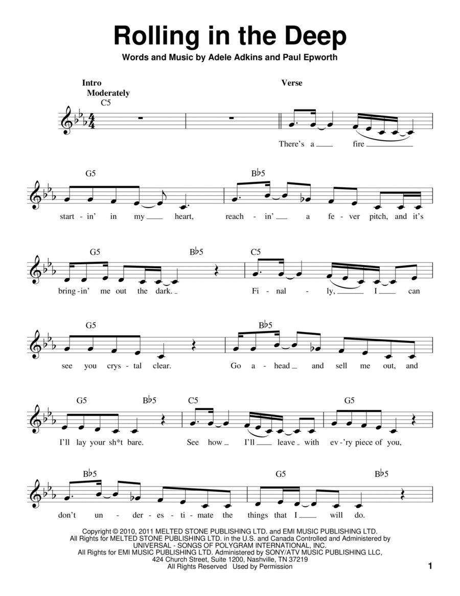 Rolling In The Deep Voice scores gallery preview page 1
