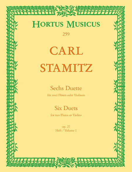 Six Duets for two Flutes or Violins. Volume 1