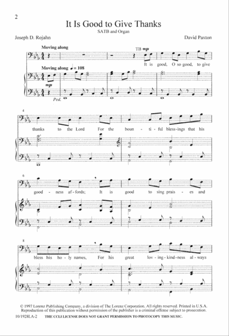 It is Good to Give Thanks 4-Part scores gallery preview page 2