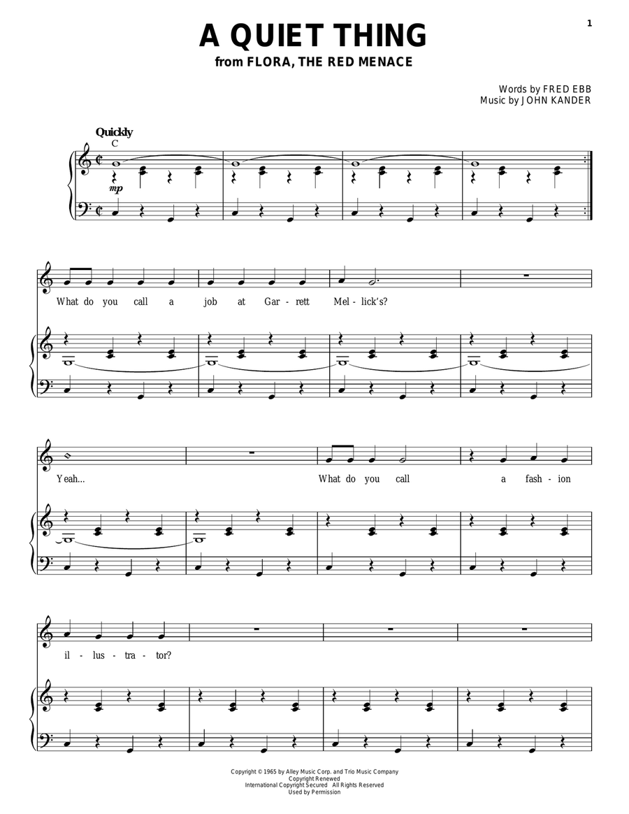 A Quiet Thing Piano, Vocal scores gallery preview page 1