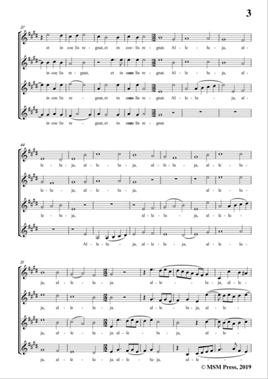 Victoria-O Regem caeli-Natus est nobis,in E Major,for SI&II AI&II,A cappella SA scores gallery preview page 5